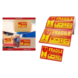 Averi Fragile Print Stickers 25 Sheet (RED & YELLOW)