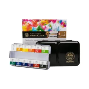 MUNGYO Water Color Metal Case 12 Colors Half