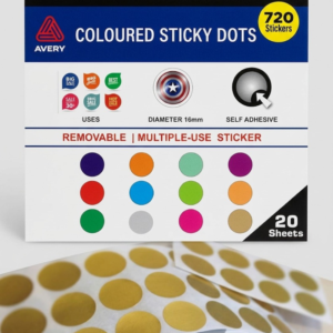 Averi Round Tag Self Adhesive Labells 16mm Gold Silver