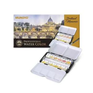 MUNGYO METALLIC TONE Water Color Metal Case 12 Colors Half